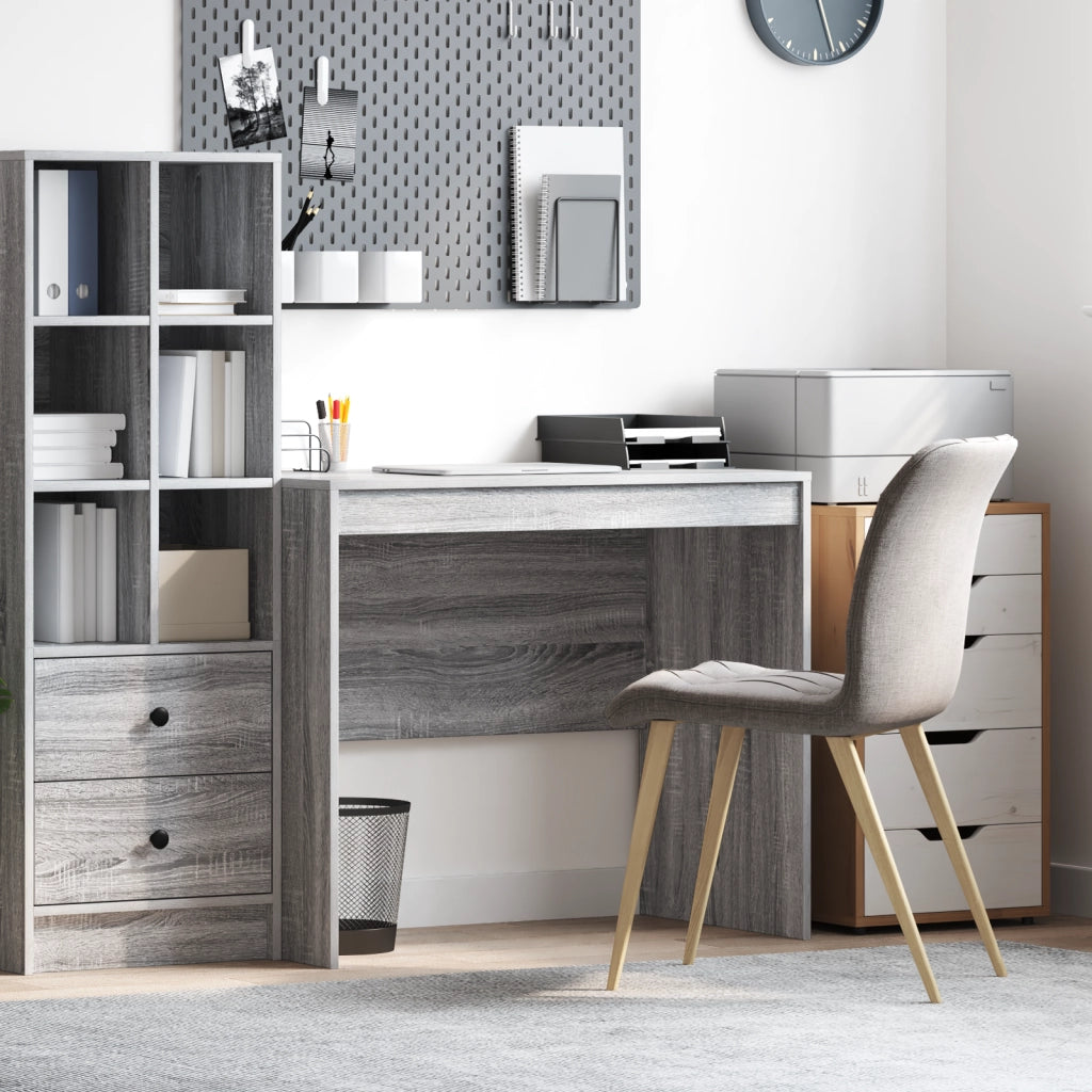 Scrivania Grigia Grigio sonoma Legno ingegnerizzato 90 x 50 x 76 cm