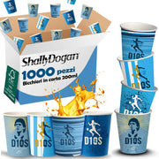 1000 Bicchieri Acqua o Bibita Monouso D10 S 200ml Tazzina Carta Usa e Getta