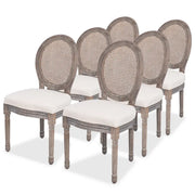 Sedie da Pranzo 6 pz Crema in Tessuto cod mxl 11896