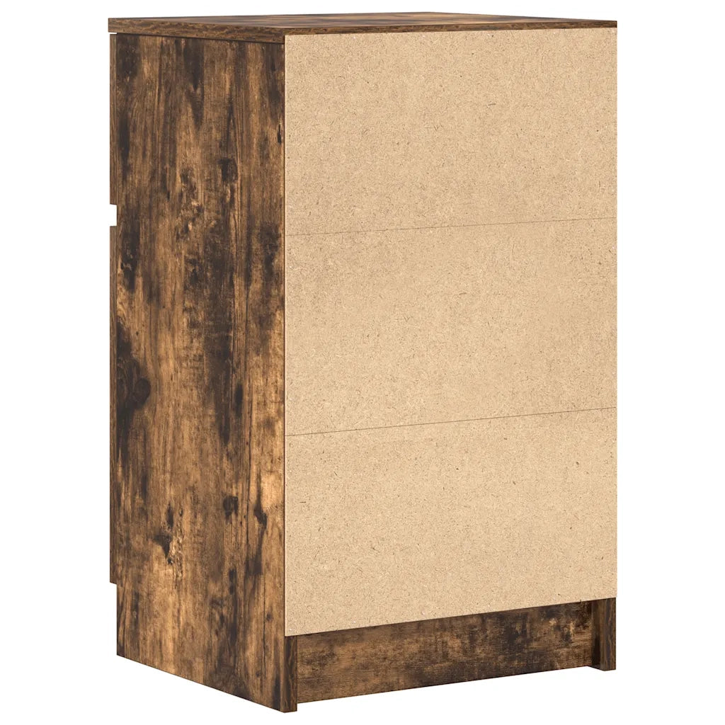 Comodini 2 pz-Set di 2 Tavolino da notte Rovere Fumo 39x35x65 cm in Legno Multistrato