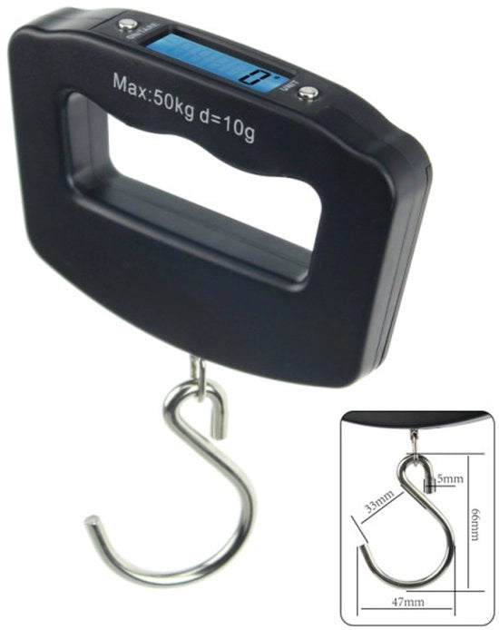 Peso bagaglio portatile 50 kg - Bilancia digitale con gancio/cinghia