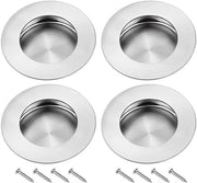 Impianto di maniglia per porta a scorrimento 4x - Acciaio inossidabile 304 - Maniglia sommersa - Aspetto elegante - Diametro esterno 60 mm - Profondità di inserimento 15 mm - Maniglia per porta