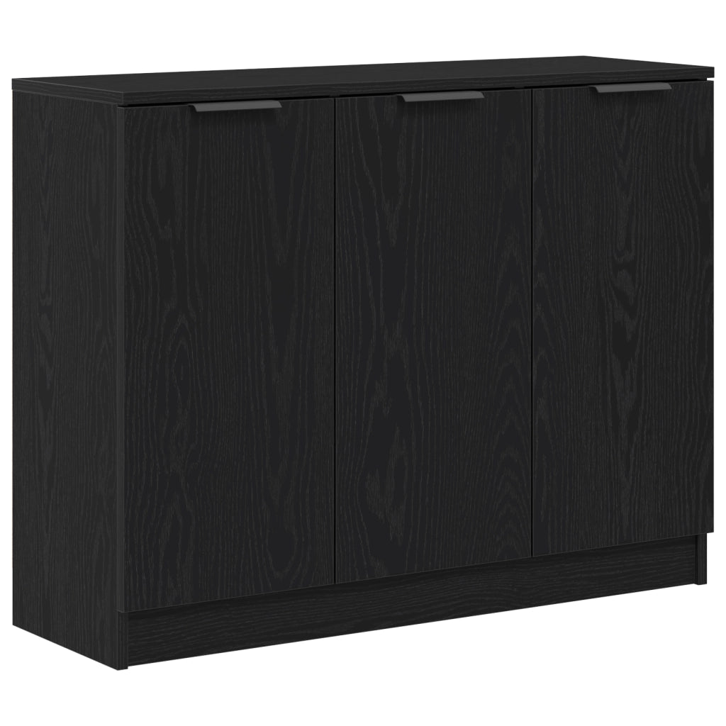 Credenza Nera in Rovere 90,5x30x70 cm in Legno Ingegnerizzato