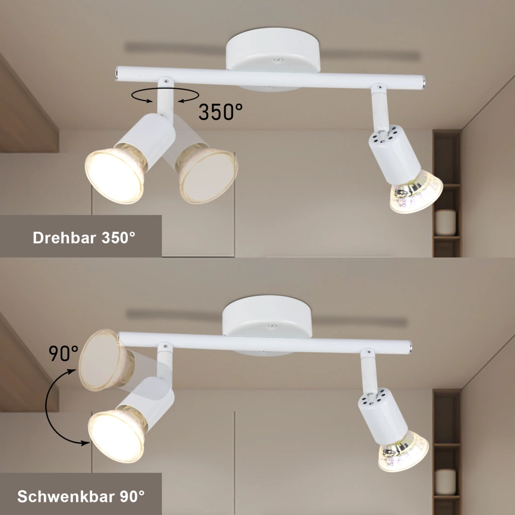 ZMH Faretto da soffitto 2 fiamme GU10 moderni per corridoio con lampadine incluse
