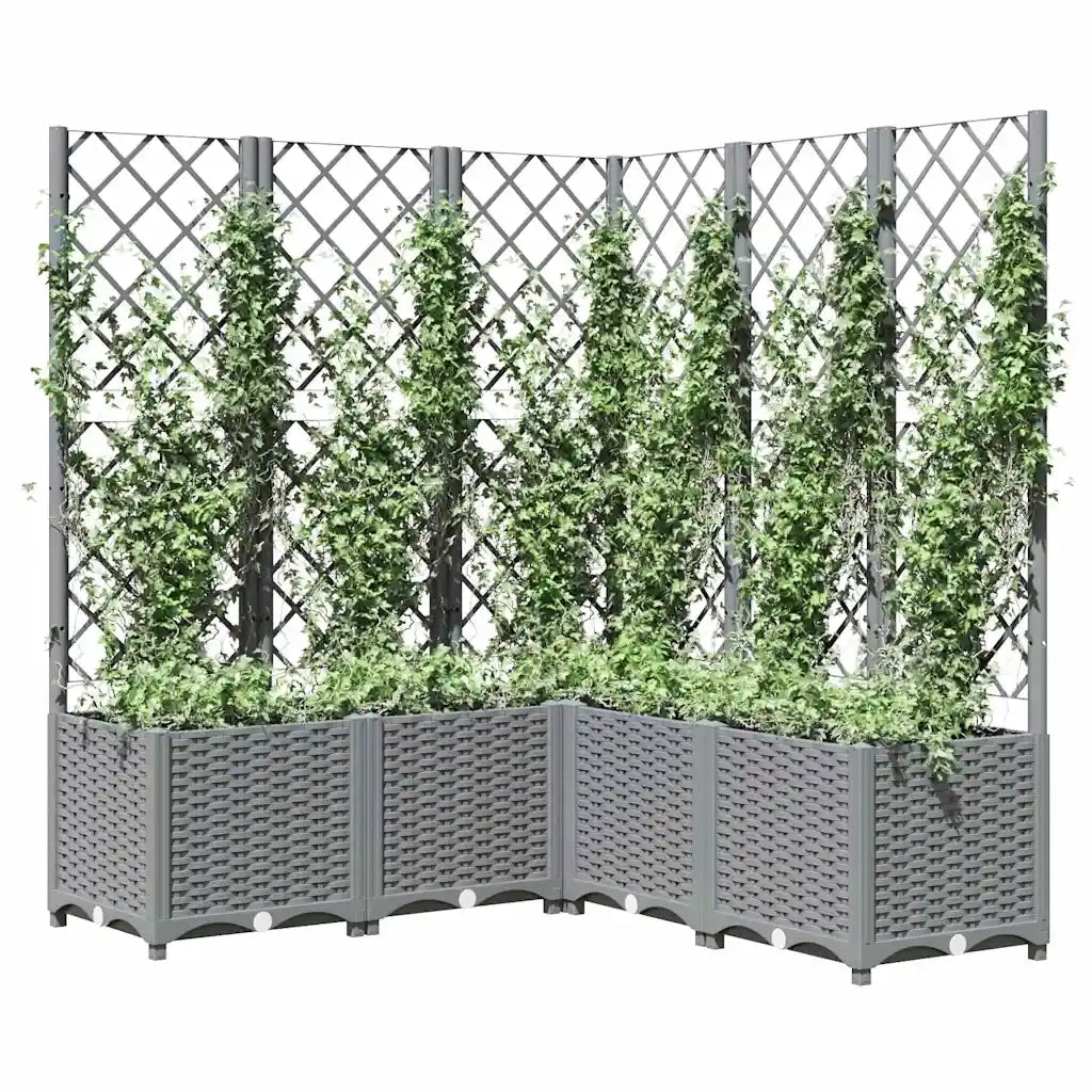 Fioriera Giardino con Graticcio Grigio Chiaro 120x120x136cm PPcod mxl 95108