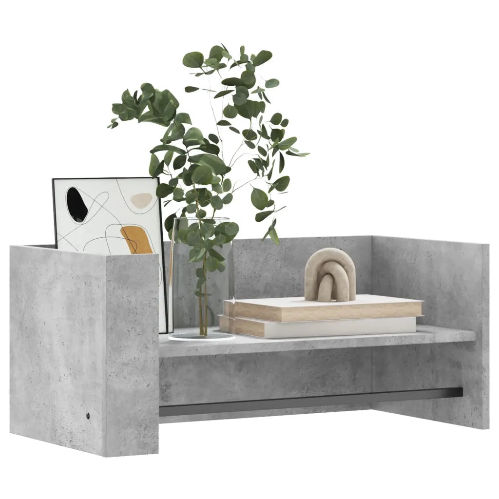 Scaffale a Muro | Mensola a parete Grigio Cemento 70,5x35x30,5cm Legno Multistrato