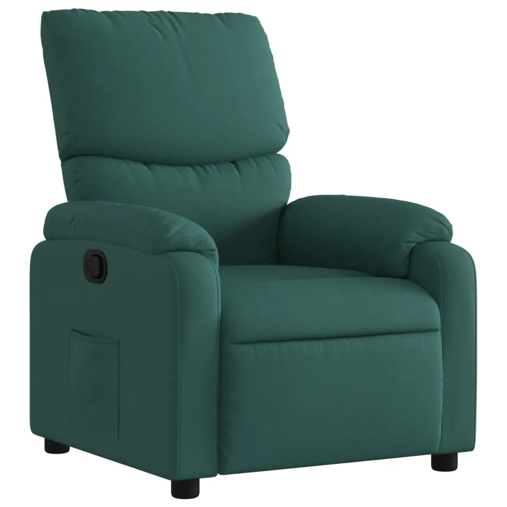 Divano Sedia-Poltrona Reclinabile in Tessuto Verde Scuro 983767