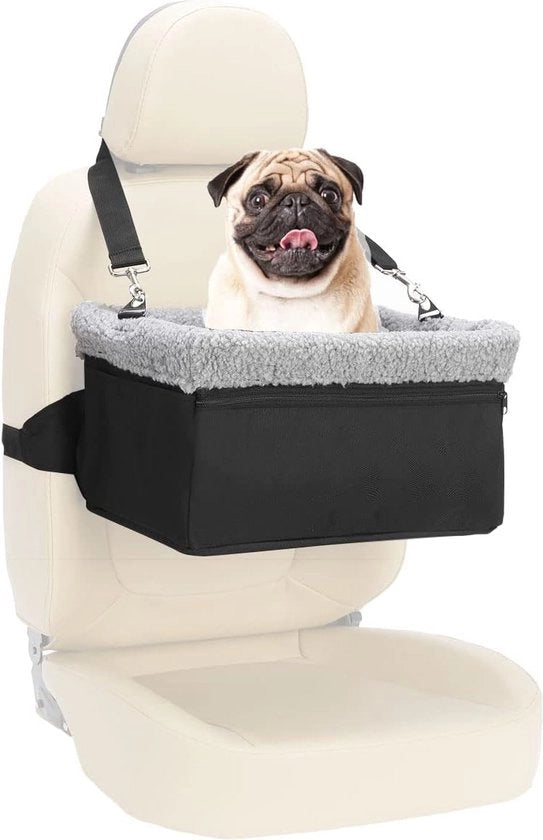 Sedile per cani per piccoli cani, sedile per cani trasformabile con supporto metallico, sedile per cani, cesta per cani per sedile passeggero dietro.