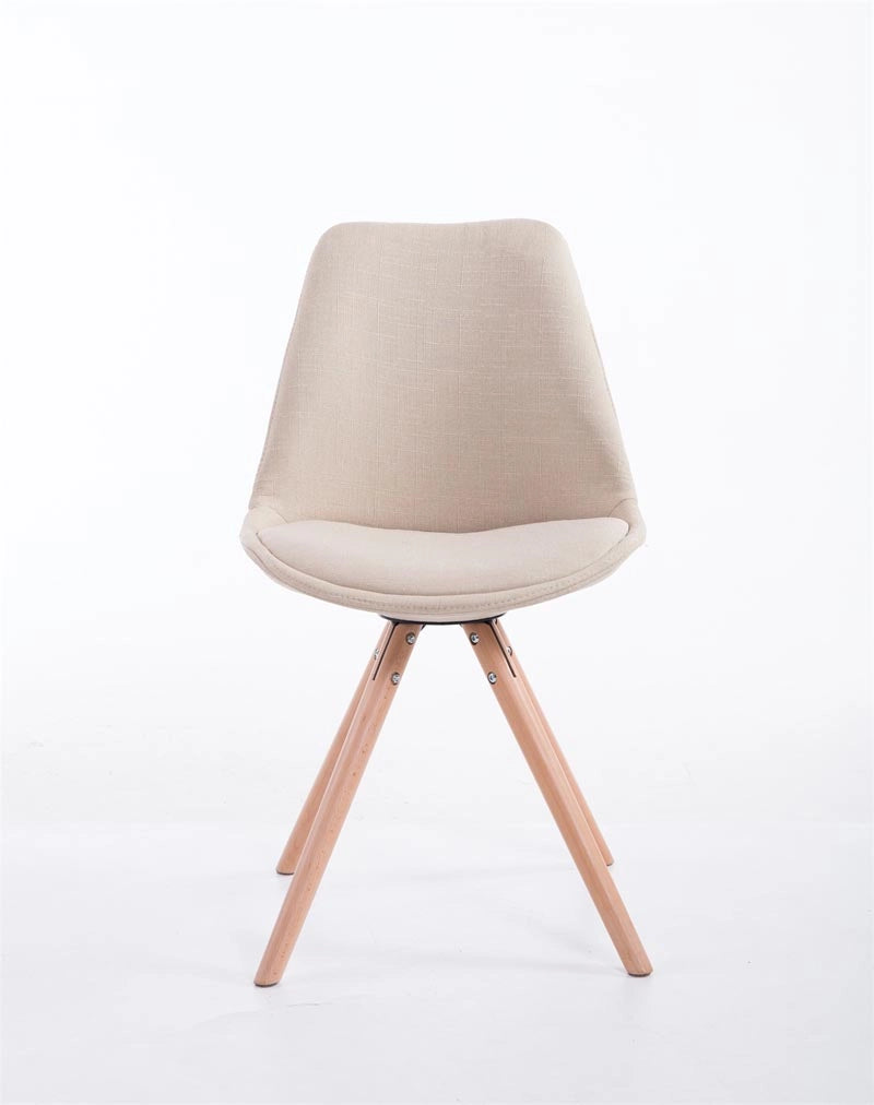 Sedia Toulouse in stoffa gambe tonde crema,natura