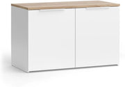 Credenza Wido, Bianco/Sonoma, 80 x 50 cm con 2 porte, adatto per riporre abiti e oggetti per la casa