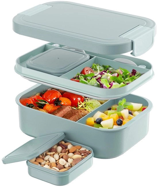 Bentobox per Adulti 1900ml Lekvrije Bento Box per Ufficio, Scuola (Verde)
