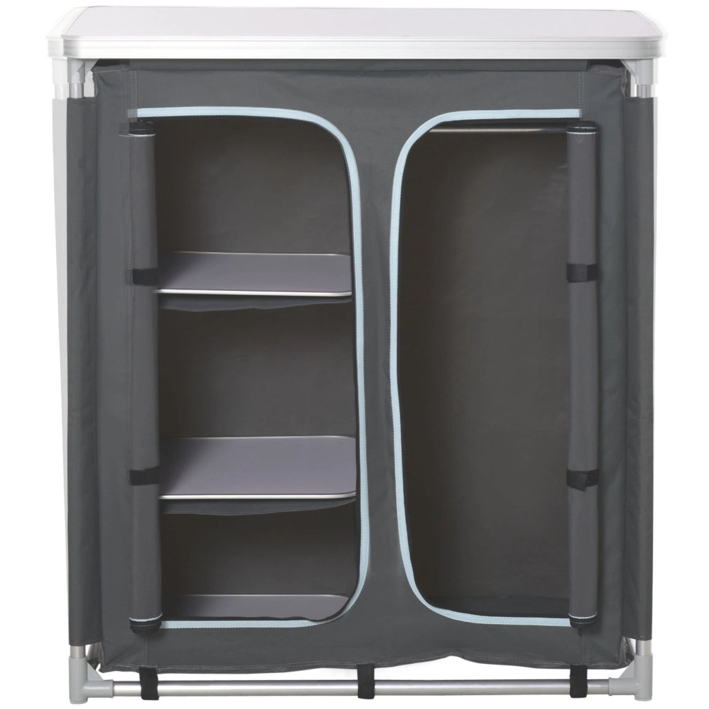 Armadio pieghevole per esterno con ripiani e borsa da trasporto ¨C zephmum ¨C grigio 96x49.5x104 cm
