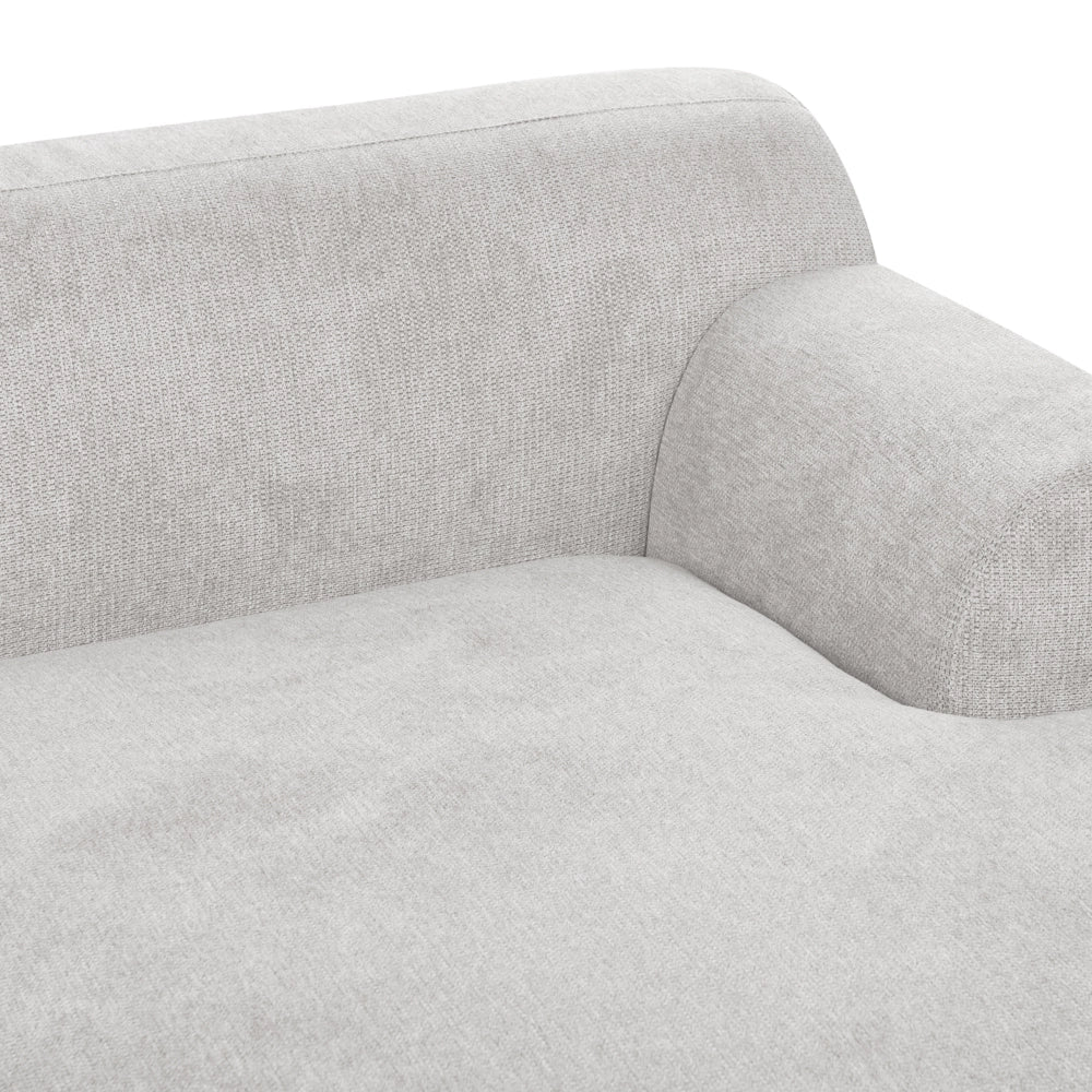 Divano ad angolo sinistro in tessuto grigio chiaro lato sinistro stile minimalista