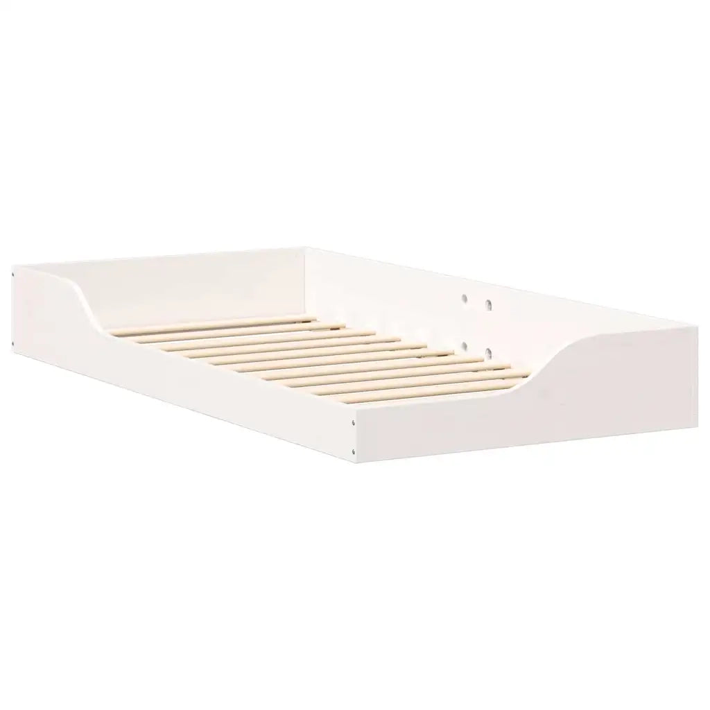 Struttura del letto Bianco 90 x 190 cm Pino massello 873395