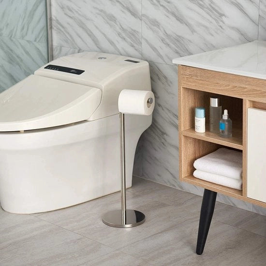 Houder diapertig per il bagno - acciaio inossidabile - contenitore per il bagno - 5 rotoli - finitura cromata