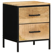 Comodino | Armadio da Notte | Mobiletto da notte con cassetto Marrone e Nero 40 x 35 x 50 cm