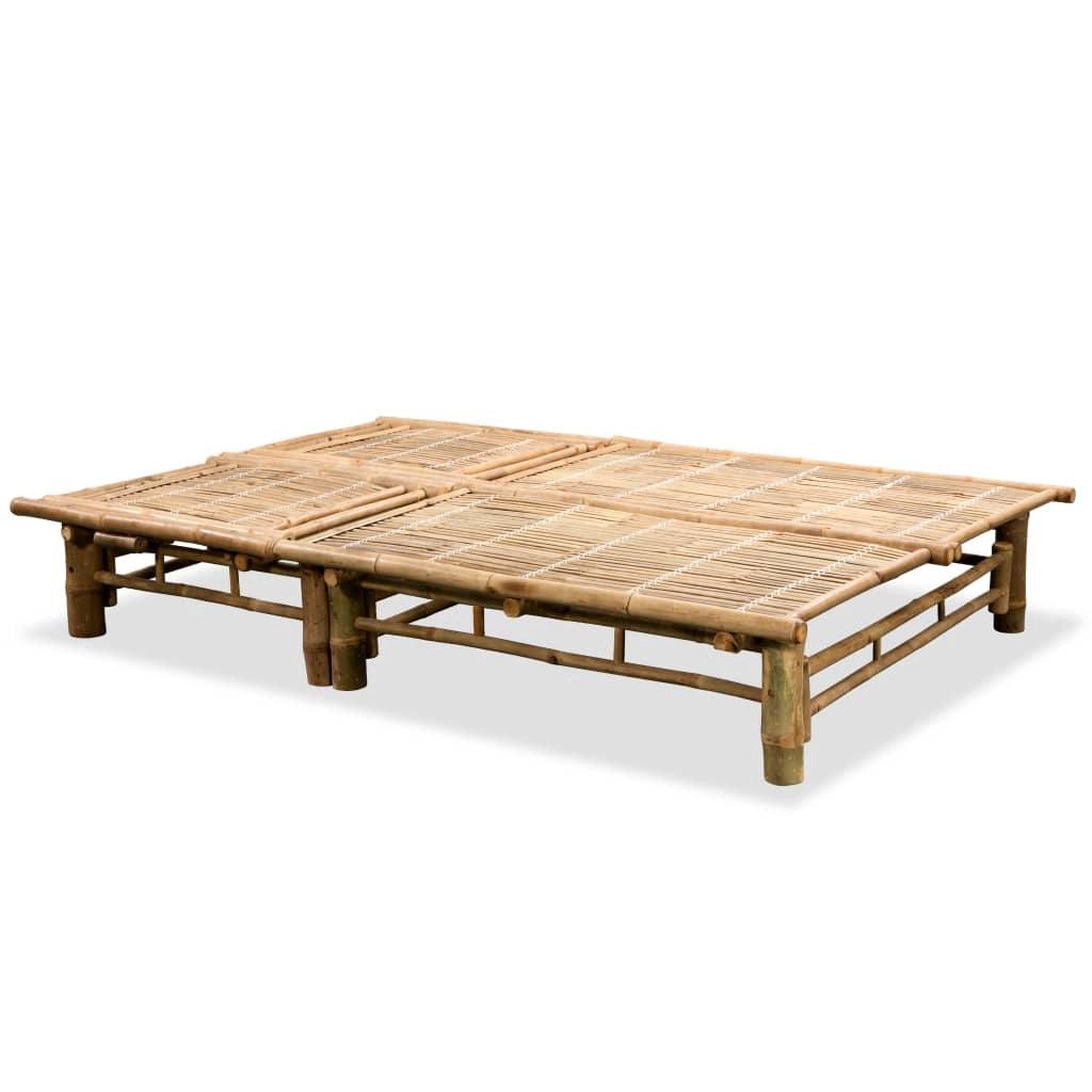 Lettino prendisole sedia a sdraio lettino prendisole letto da giardino mobili da esterno per patio per 2 persone bambù 02_0012911