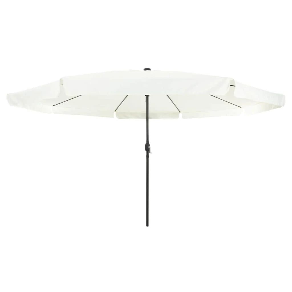 Ombrellone da giardino rotondo regolabile con moderne strisce LED per patio 395 x 395 x 245 cm poliestere antracite 02_0058787