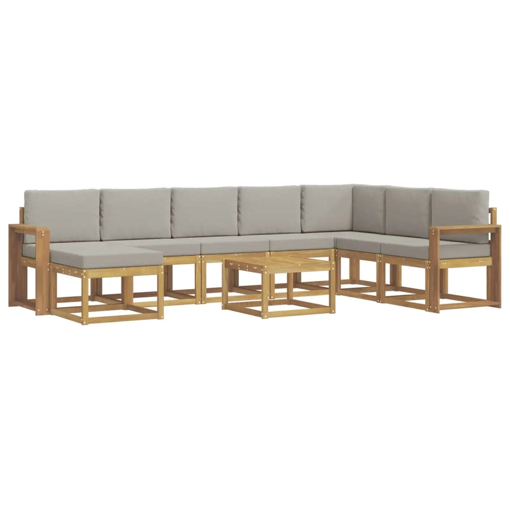 Set di divani da esterno 9 pcs Bianco e Grigio Chiaro 3388090