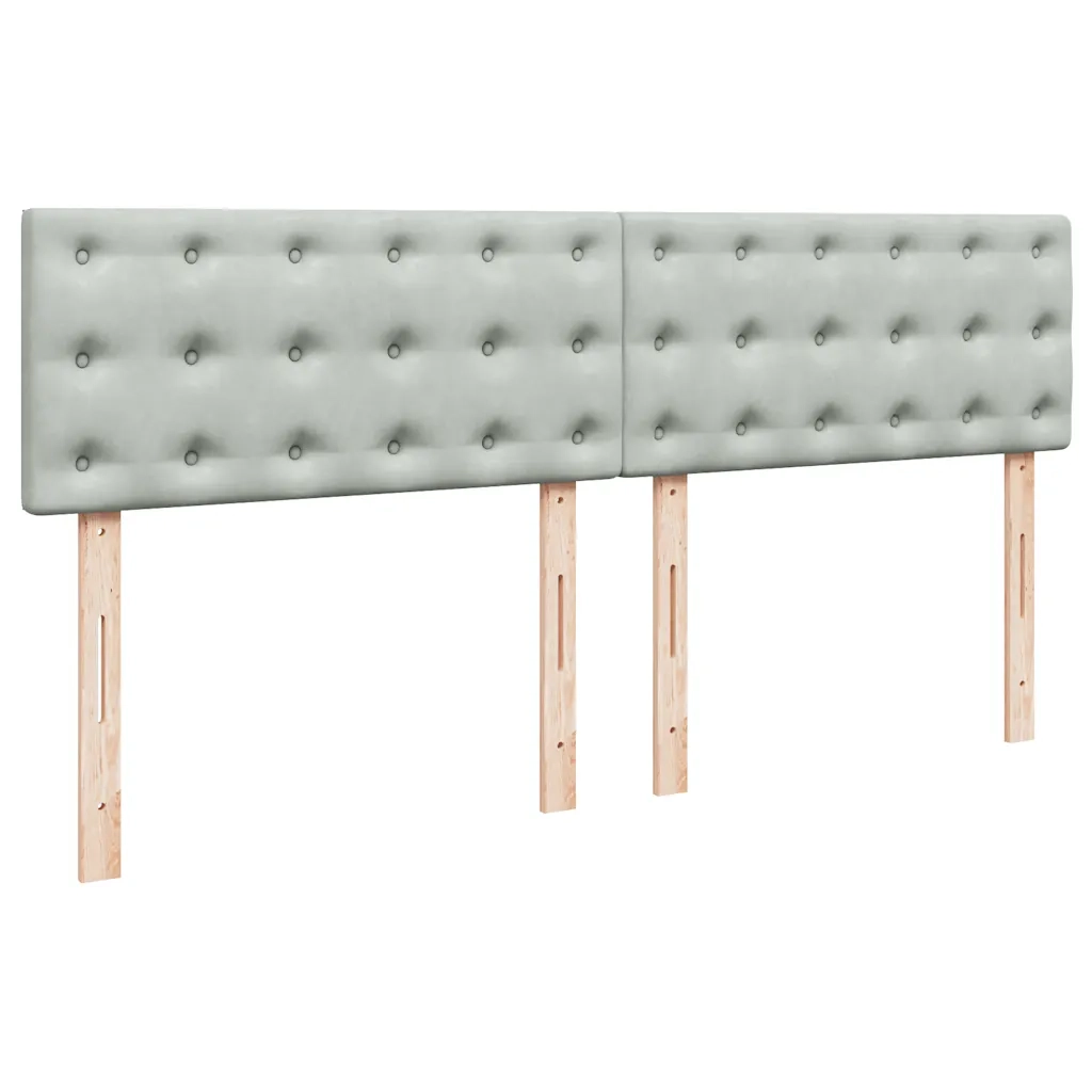 Giroletto a Molle con Materasso Grigio Chiaro 180x200cm Velluto