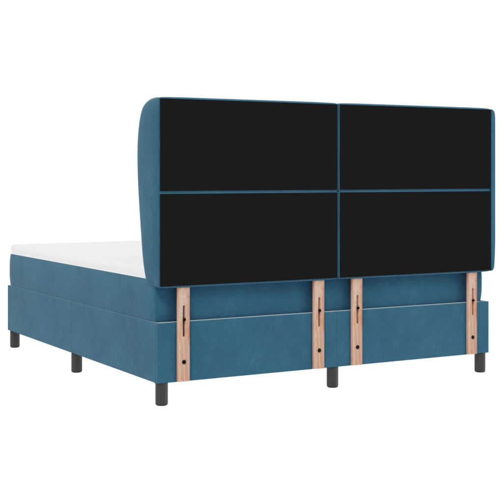 letto con alzata e materasso  blu scuro 180x200 cm velluto