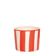 Lido Set 2 Bicchieri Righe Tumbler in Ceramica Artigianale Colore Rosso - Design Civita Castellana per Bevande e Dessert Modello LIDO-RIGHE-ROSSO