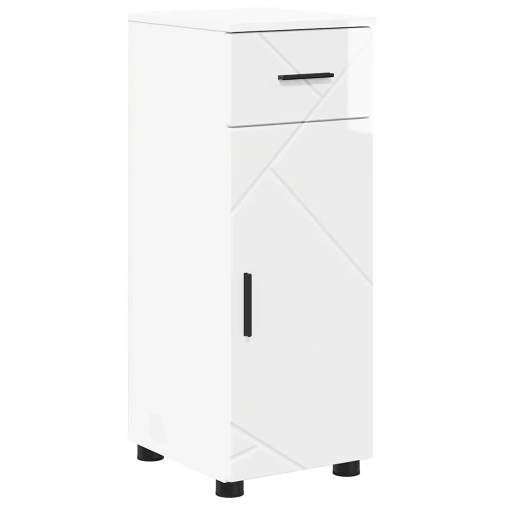 Mobile da Bagno con cassetto Bianco Lucido 30 x 35 x 80 cm 883328