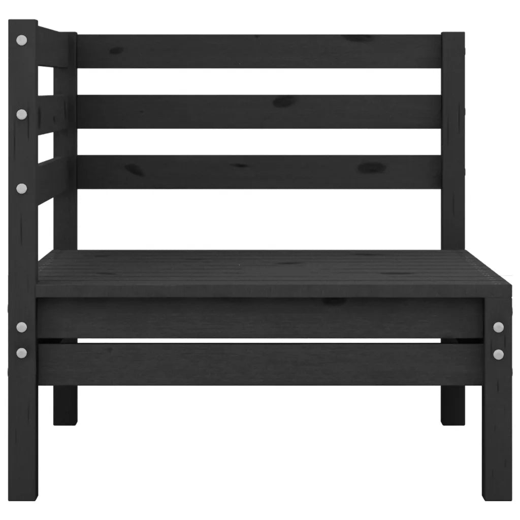 Set Divani da Giardino 9 pz Nero in Legno Massello di Pino cod mxl 37029
