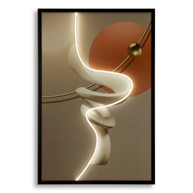 Stampa Con Led Su Tela Abstract -b- cm 80x4x120