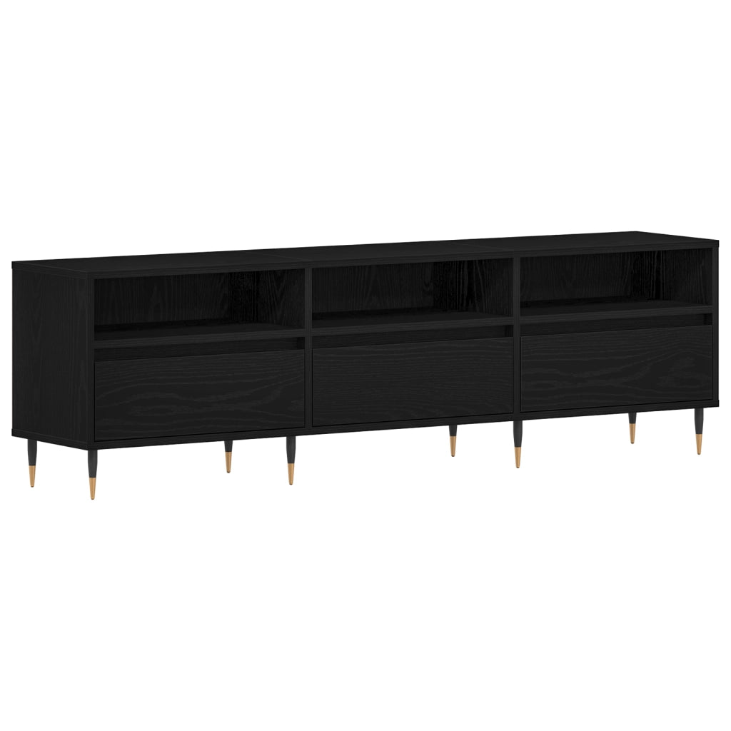 Mobile TV  Nero Rovere 150x30x44,5 cm Legno ingegnerizzato