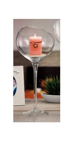 Vaso decorativo casa in vetro calice coppa Across 50 cm