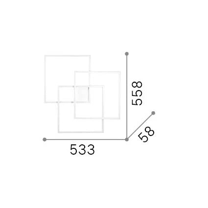 Plafoniera Frame 1 Luce Led Integrato Bianca