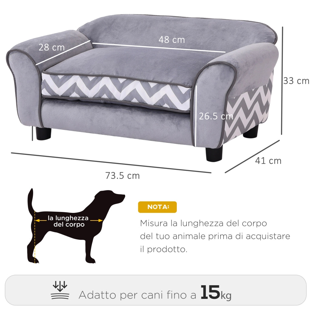 EasyComfort Divano Poltrona Lounge Cani Animali Domestici Portata 15kg 73.5×41×33cm