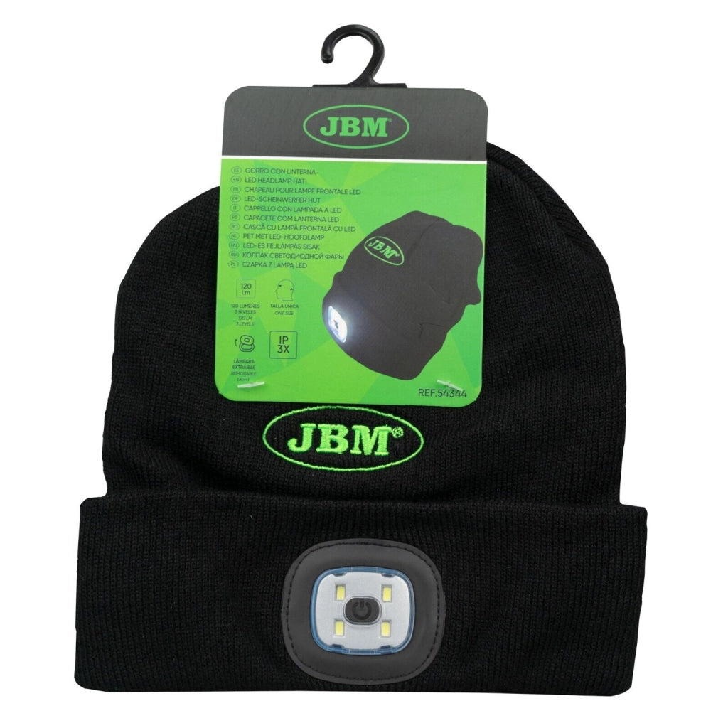 CAPPELLO INVERNALE CON LAMPADA A LED FRONTALE PER TUTTI GLI USI JBM
