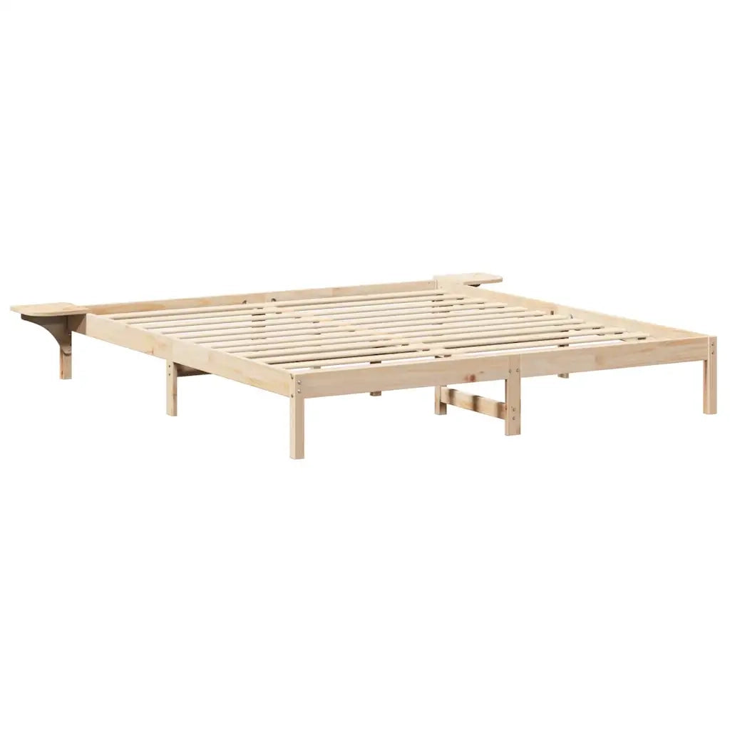 Struttura del letto Naturale 200 x 200 cm Pino massello 873175