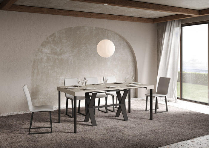 Consolle Allungabile 90-196x40x77 cm Xenia Small Cashmere Telaio Antracite