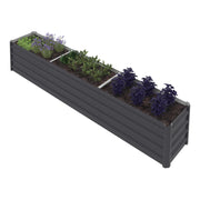 IDMarket - Fioriera rialzata in metallo con struttura rettangolare 240 x 40 x 45 cm