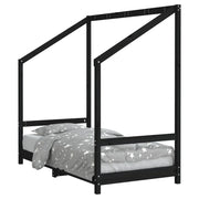 Giroletto per Bambini | Letto Infantile | Lettino Nero 80x160 cm in Legno Massello di Pino