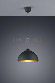 JIMMY SOSPENSIONE METALLO NERO + ORO D.31CM 1 LUCE ATTACCO E27