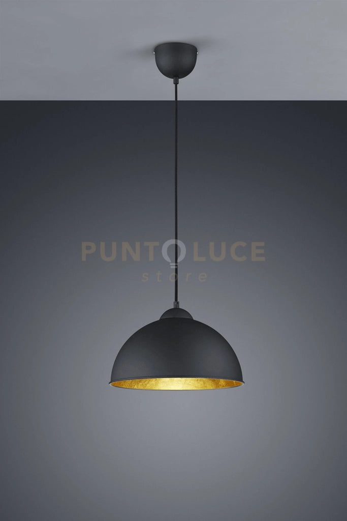 JIMMY SOSPENSIONE METALLO NERO + ORO D.31CM 1 LUCE ATTACCO E27
