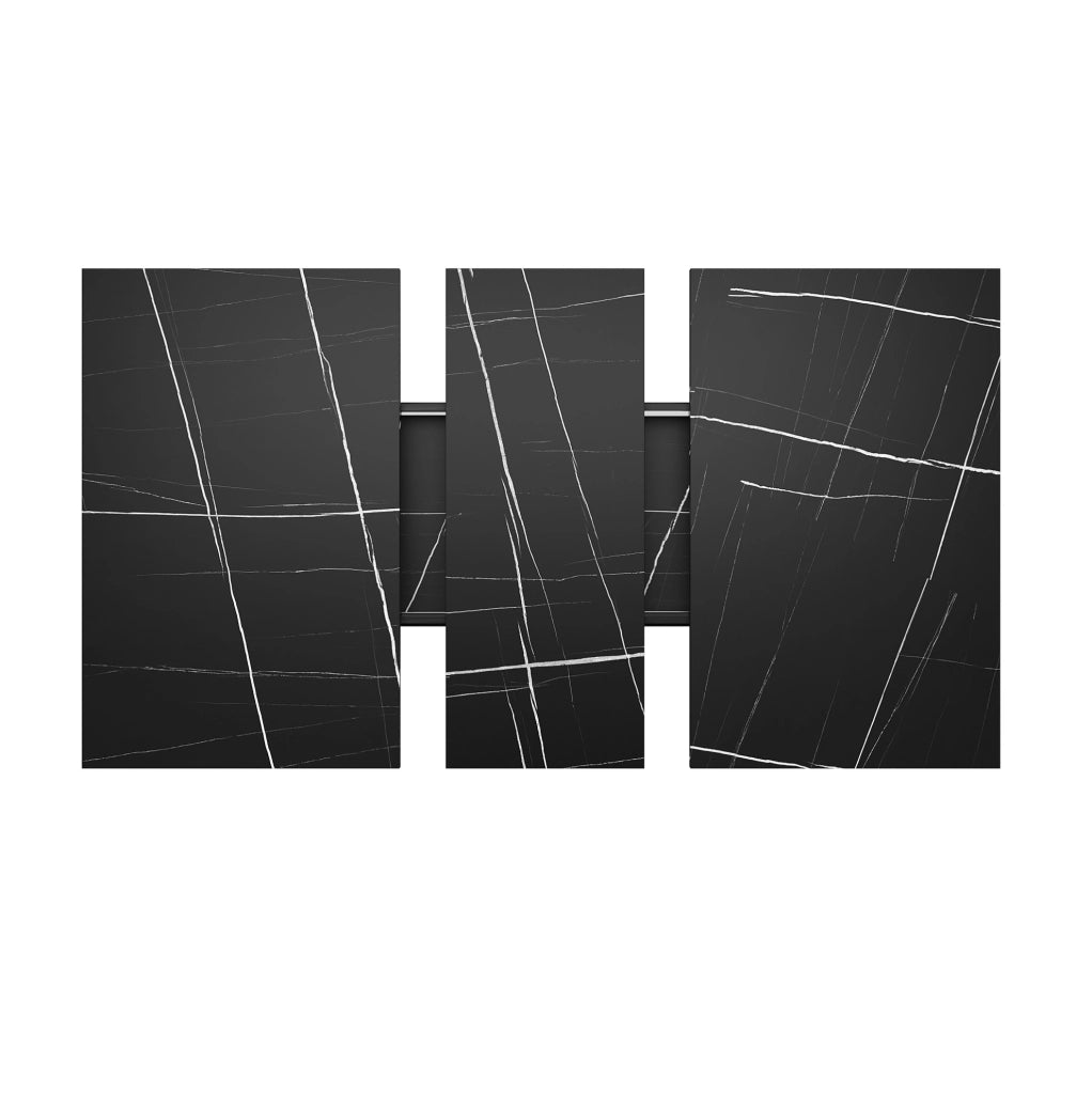 Tavolo da pranzo allungabile 120-160 x 80 cm in MDF e metallo nero