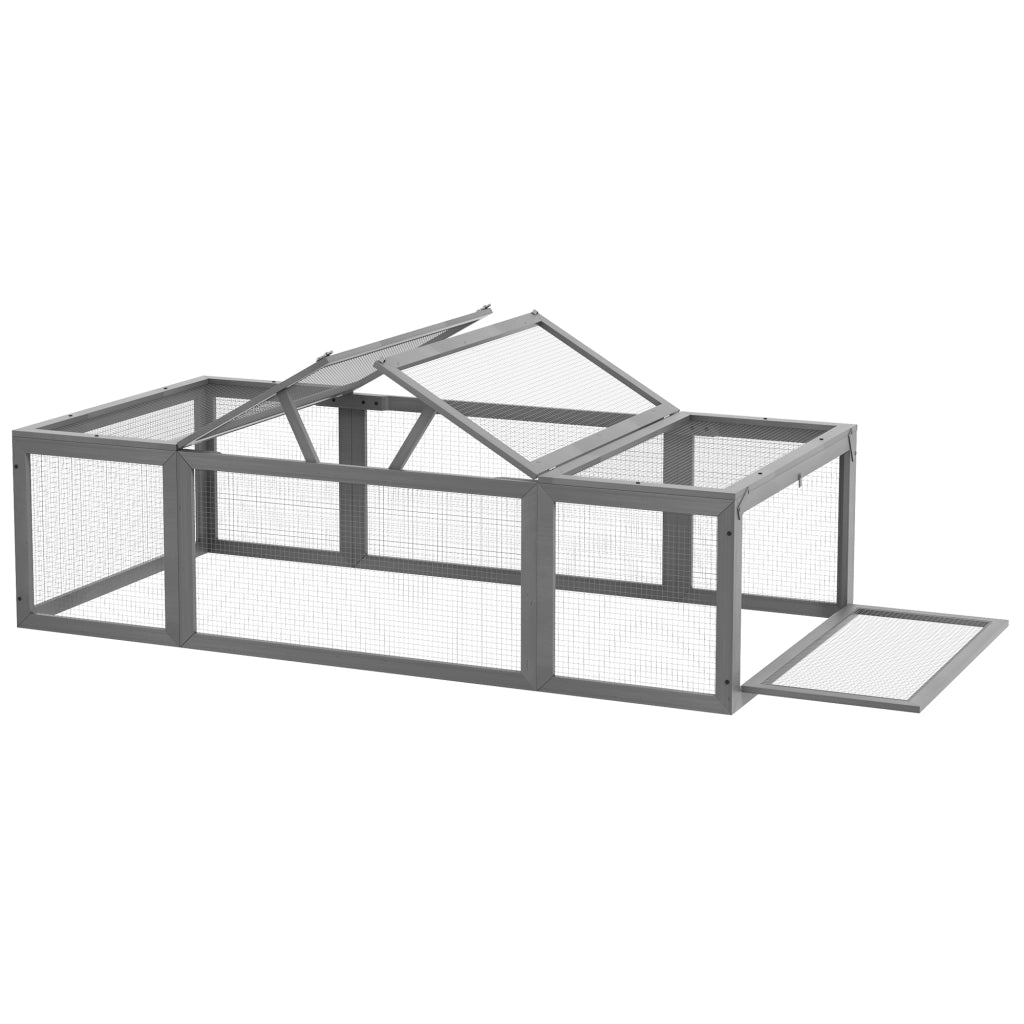 Recinto per Animali Domestici Pawhut ¨C zephmum ¨C Legno di Abete Grigio