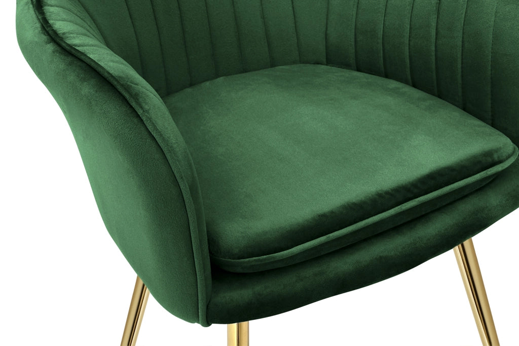 Sedia da pranzo in velluto verde scuro poltroncina vintage - Celine -SDPL30CEPD
