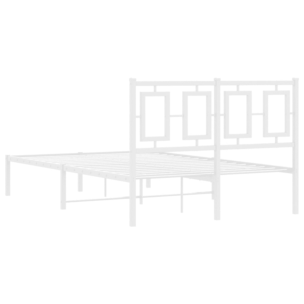 Giroletto con Testiera-Struttura Letto con testiera Metallo Bianco 120x190 cm 857849