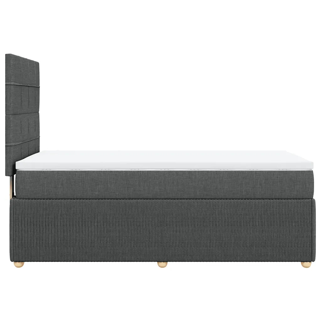 Giroletto a Molle con Materasso Grigio Scuro 80x200 cm Tessuto