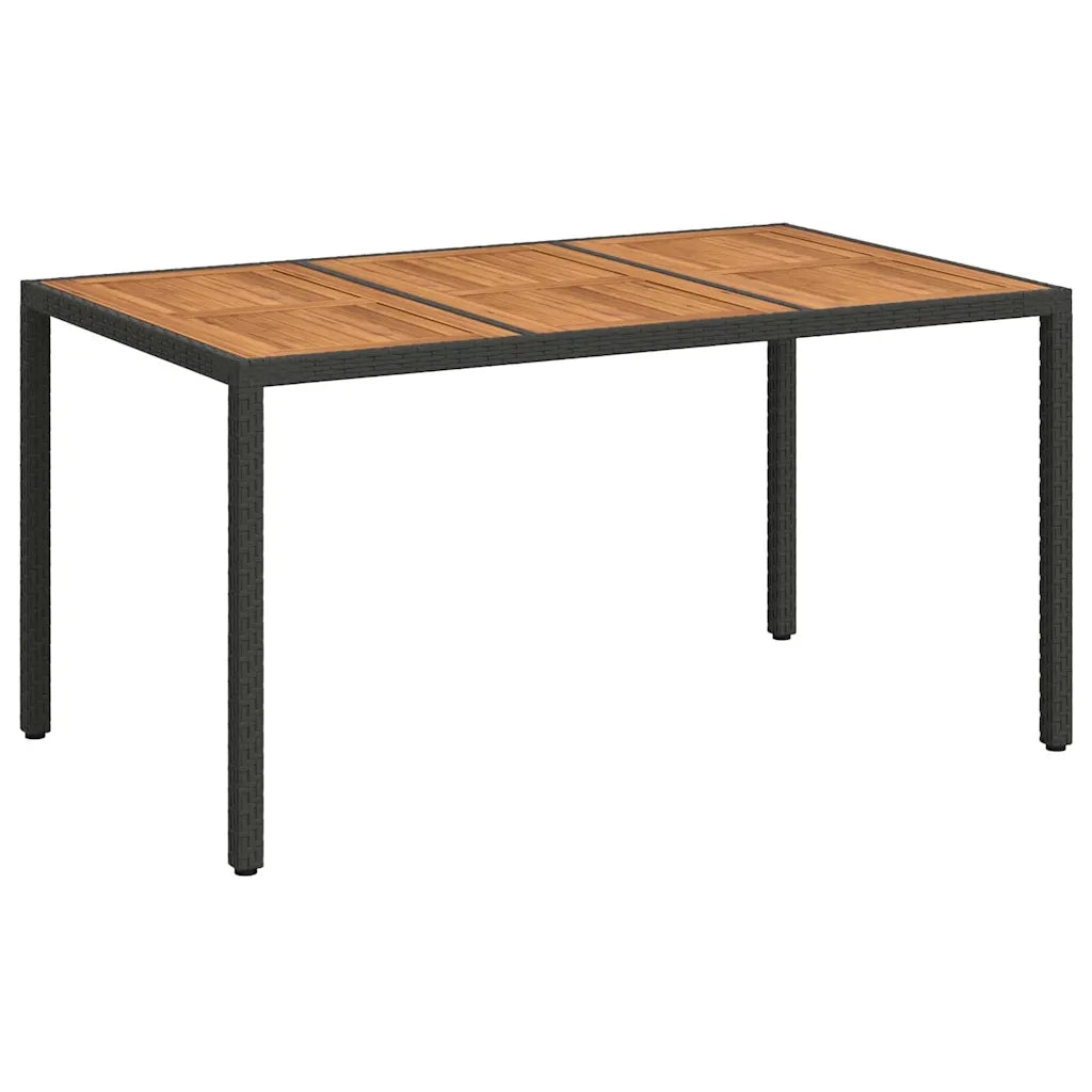 Tavolo da Giardino Nero 150 x 90 x 75 cm polyrattan