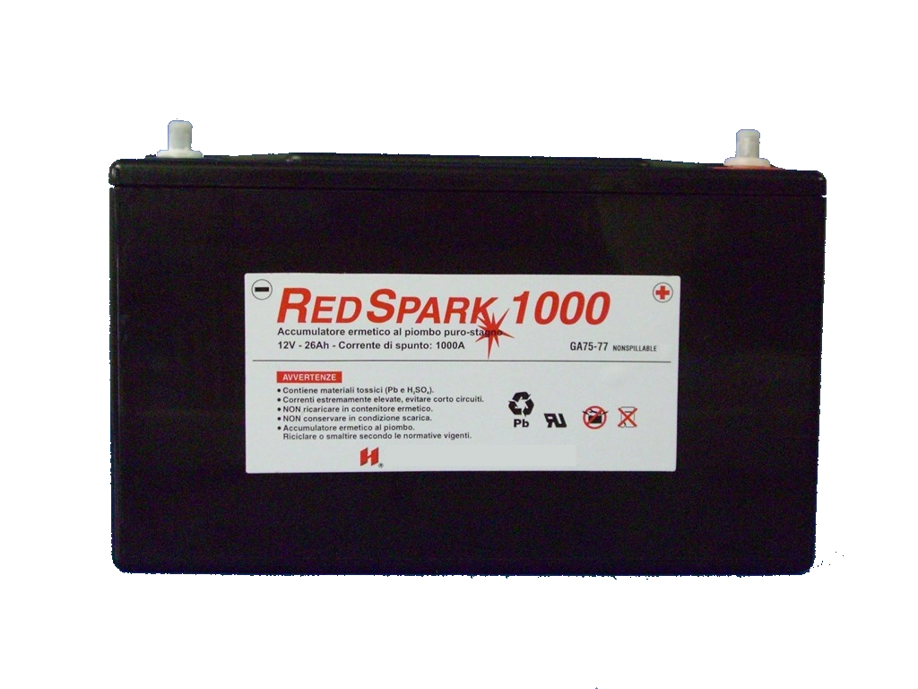 Batteria REDSPARK 1000 12V 26 AH 1000A Dim. mm. 250x97x156H