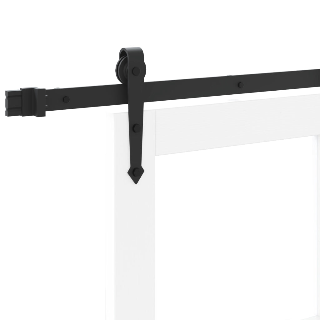 Set porta scorrevole  con accessori bianchi 61x198.5 cm Legno massiccio di pino