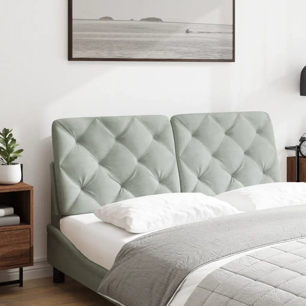 Cuscino Testiera Grigio Chiaro 140 cm in Velluto CFW4333930