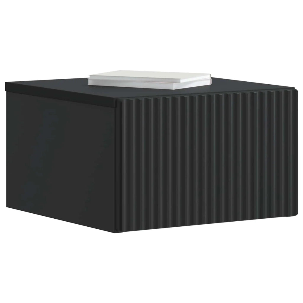 Mobiletto da notte a muro con cassetto Nero 33 x 34,5 x 20 cm 898427